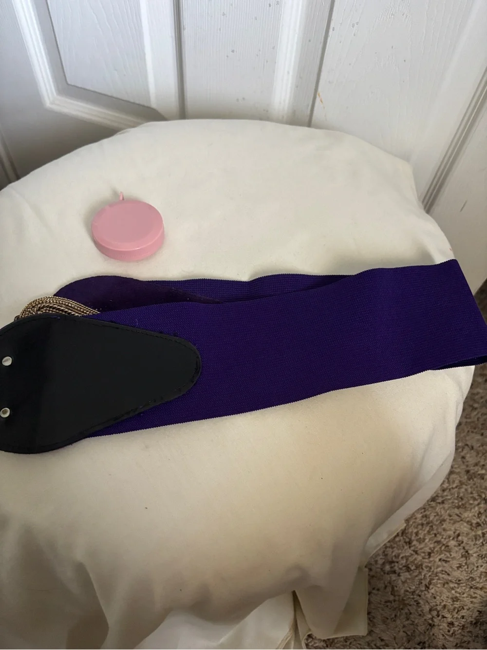 1980s Stretchy Purple Belt with Statement Buckle